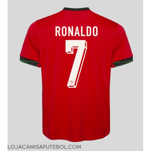 Camisa de Futebol Portugal Cristiano Ronaldo #7 Equipamento Principal Europeu 2024 Manga Curta